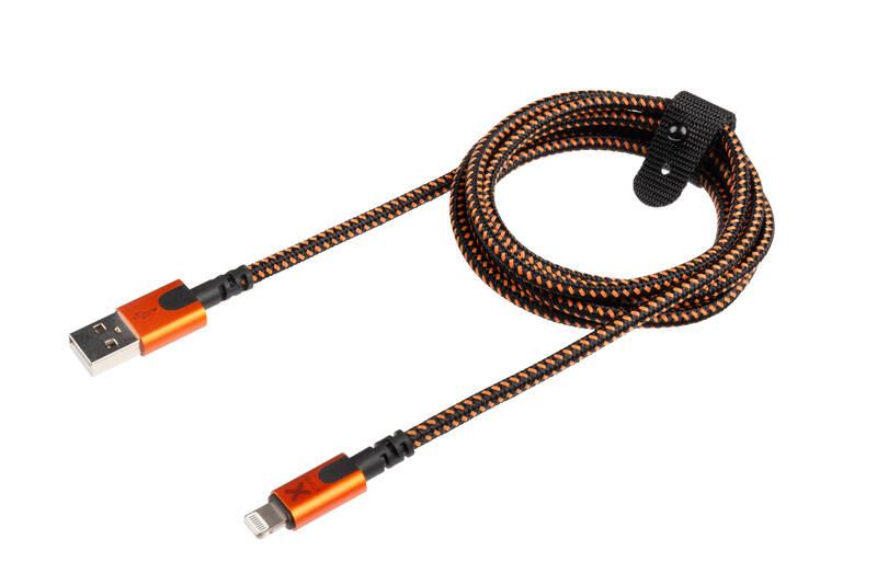 Kabel Xtorm Xtreme USB Lightning, 1,5m černý oranžový, Kabel, Xtorm, Xtreme, USB, Lightning, 1,5m, černý, oranžový