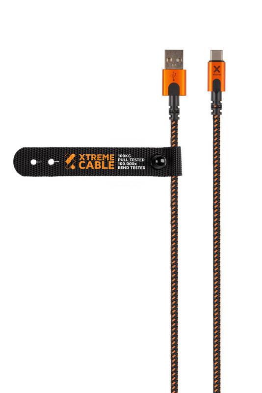 Kabel Xtorm Xtreme USB USB-C, 1,5m černý oranžový, Kabel, Xtorm, Xtreme, USB, USB-C, 1,5m, černý, oranžový