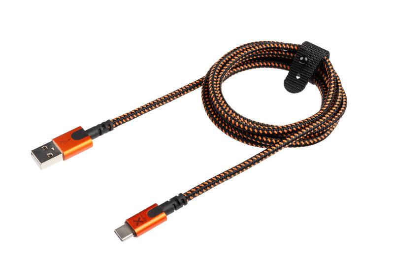 Kabel Xtorm Xtreme USB USB-C, 1,5m černý oranžový, Kabel, Xtorm, Xtreme, USB, USB-C, 1,5m, černý, oranžový