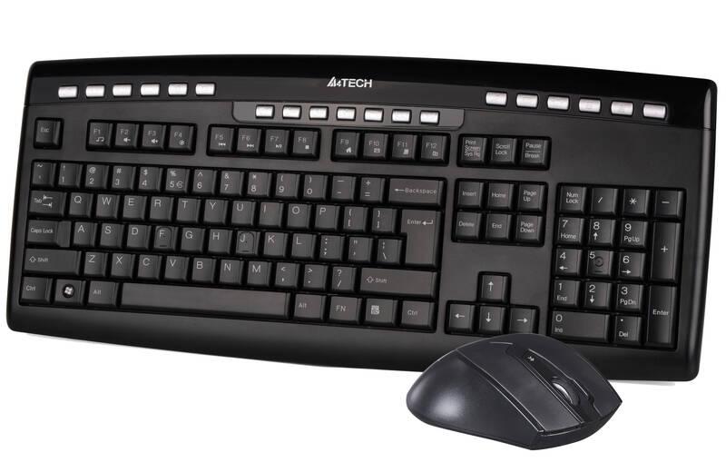 Klávesnice s myší A4Tech 9200F V-Track optická myš, USB, CZ černá, Klávesnice, s, myší, A4Tech, 9200F, V-Track, optická, myš, USB, CZ, černá