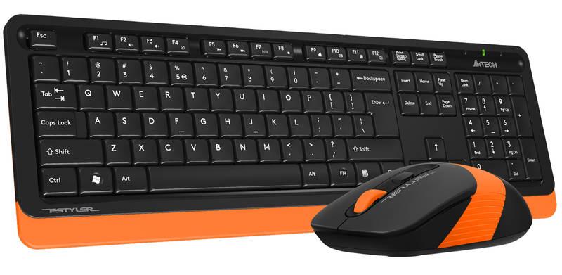 Klávesnice s myší A4Tech FG1010 FSTYLER černá oranžová, Klávesnice, s, myší, A4Tech, FG1010, FSTYLER, černá, oranžová