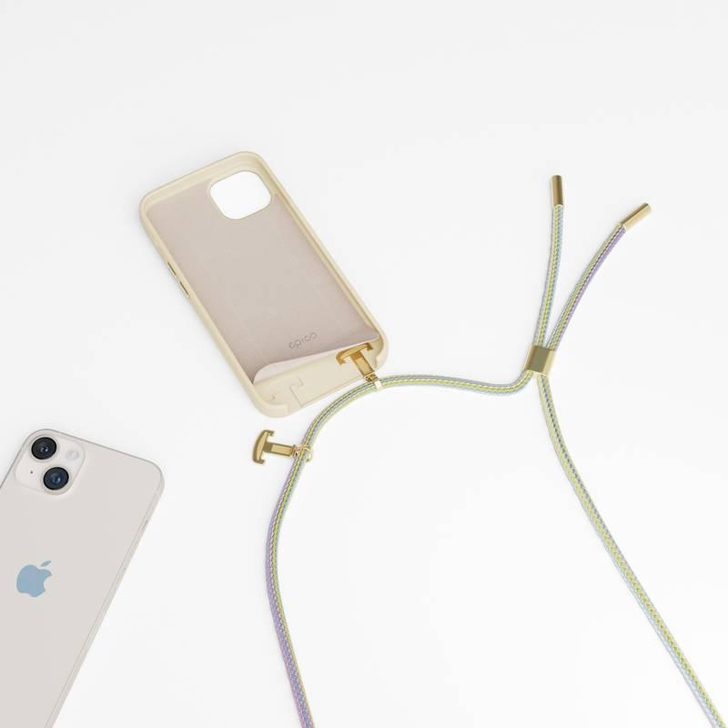 Kryt na mobil Epico Silicone Necklace na Apple iPhone 14 Pro béžový