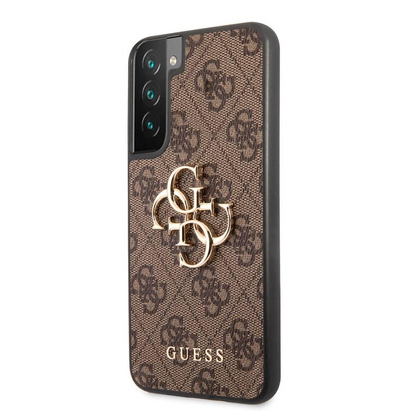 Kryt na mobil Guess 4G Metal Logo na Samsung Galaxy S23 hnědý