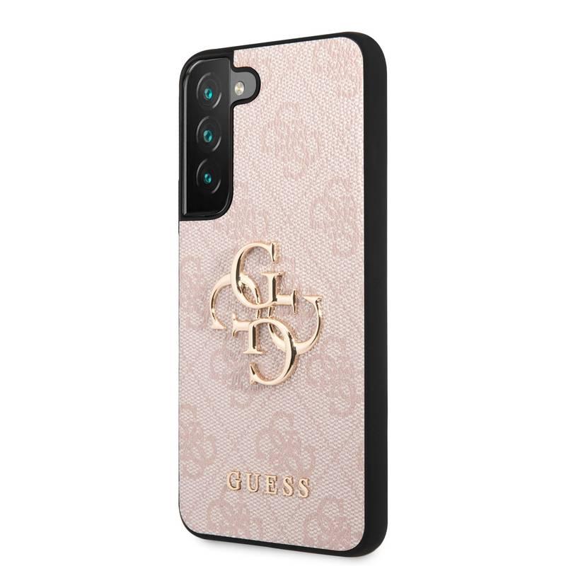 Kryt na mobil Guess 4G Metal Logo na Samsung Galaxy S23 růžový