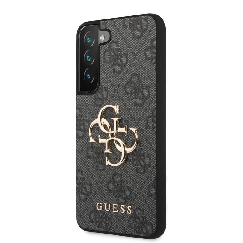 Kryt na mobil Guess 4G Metal Logo na Samsung Galaxy S23 šedý