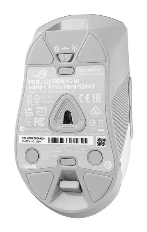 Myš Asus ROG GLADIUS III Wireless Aimpoint bílá