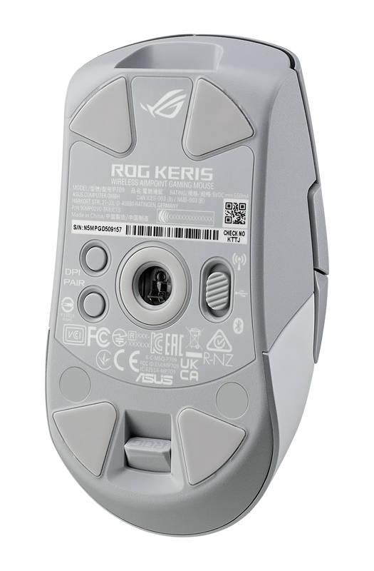 Myš Asus ROG KERIS Wireless Aimpoint bílá, Myš, Asus, ROG, KERIS, Wireless, Aimpoint, bílá