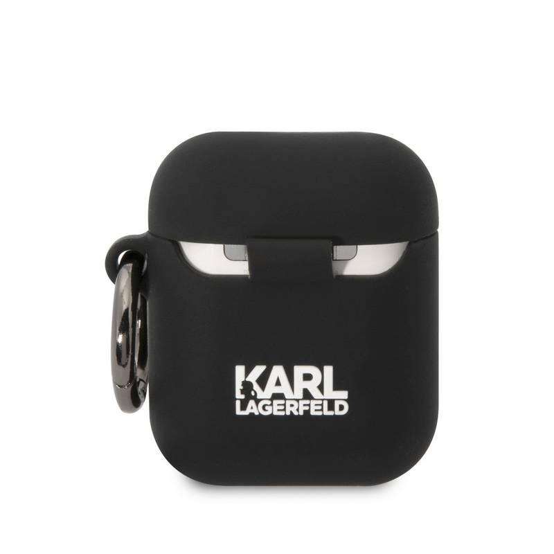 Pouzdro Karl Lagerfeld 3D Logo NFT Choupette Head na Airpods 1 2 černé