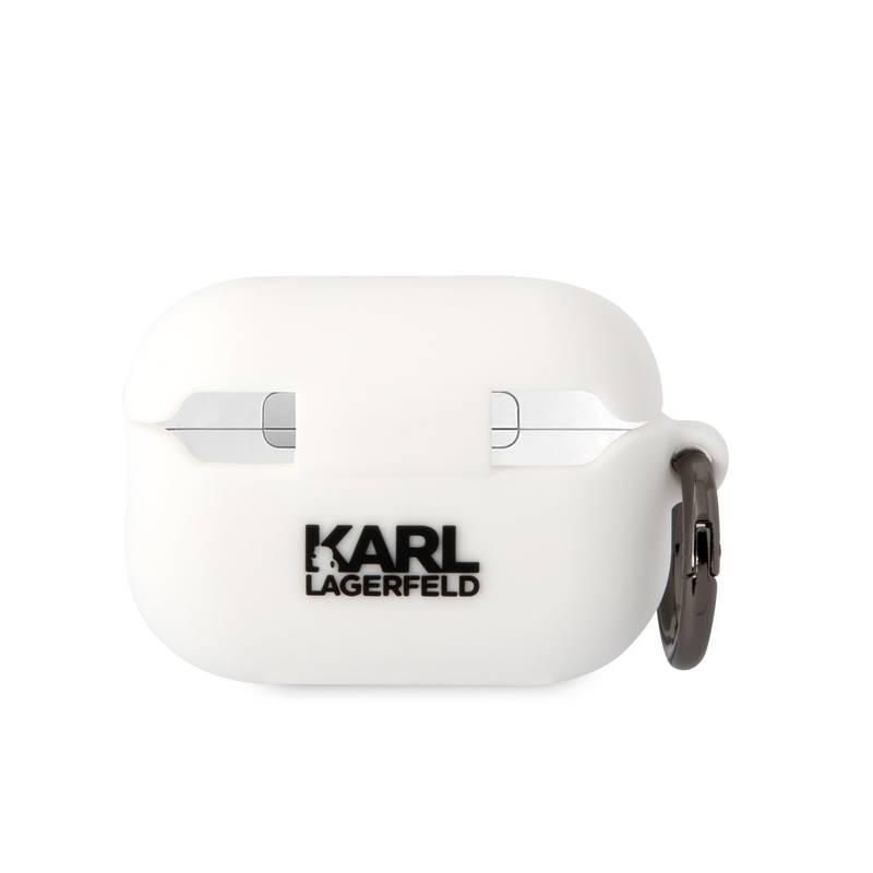Pouzdro Karl Lagerfeld 3D Logo NFT Choupette Head na Airpods Pro 2 bílé
