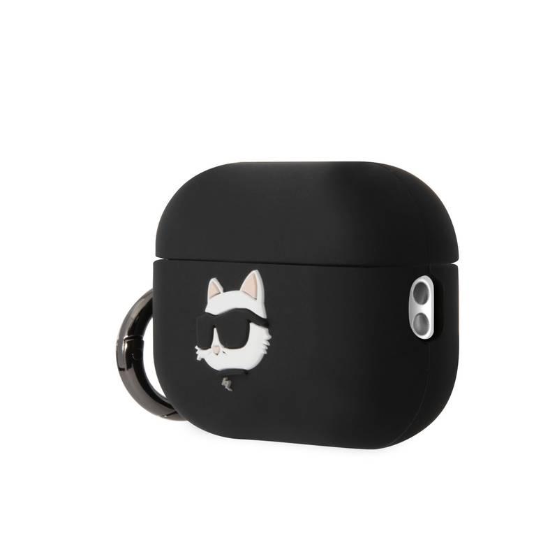 Pouzdro Karl Lagerfeld 3D Logo NFT Choupette Head na Airpods Pro 2 černé