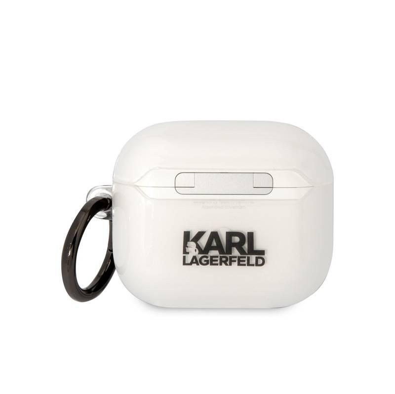 Pouzdro Karl Lagerfeld 3D Logo NFT Choupette na Airpods 3 bílé