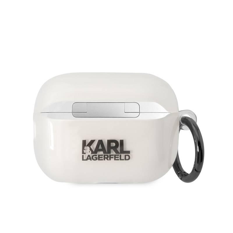 Pouzdro Karl Lagerfeld 3D Logo NFT Choupette na Airpods Pro 2 bílé