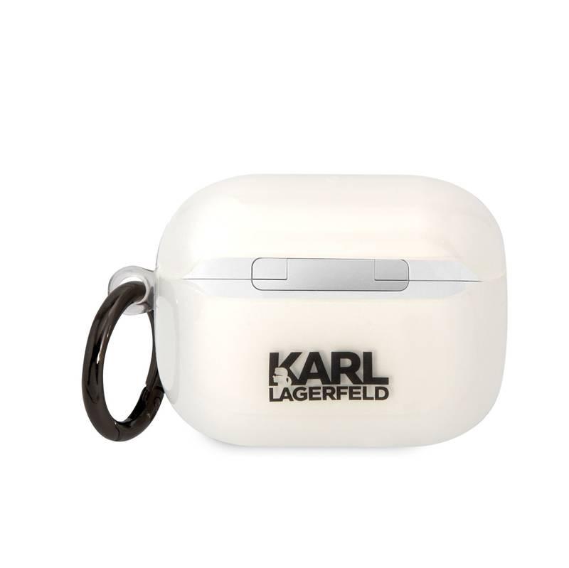 Pouzdro Karl Lagerfeld 3D Logo NFT Choupette na Airpods Pro bílé
