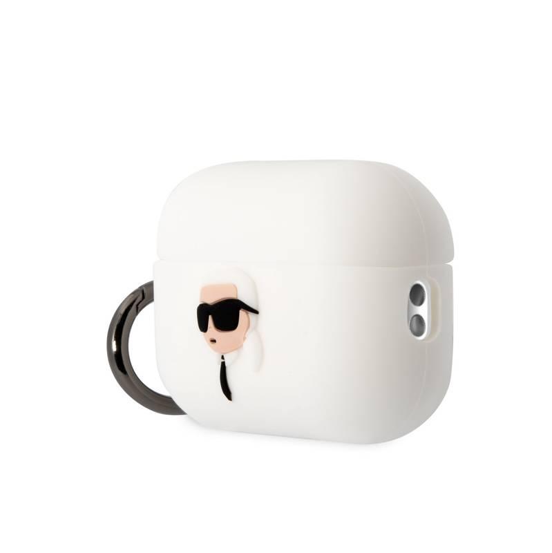 Pouzdro Karl Lagerfeld 3D Logo NFT Karl Head na Airpods Pro 2 bílé