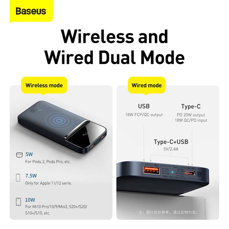 Powerbank Baseus Magnetic Wireless MagSafe 10000mAh 20W černá