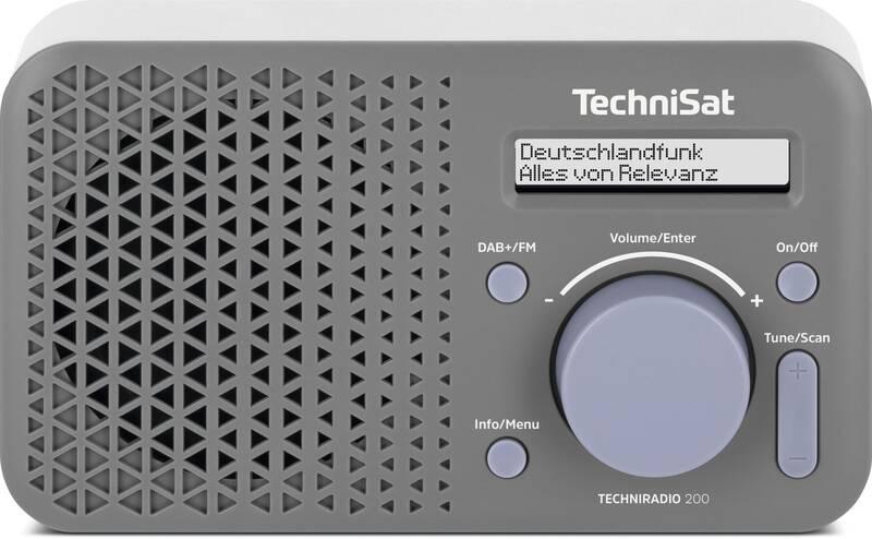 Radiopřijímač s DAB Technisat TechniRadio 200 šedý bílý