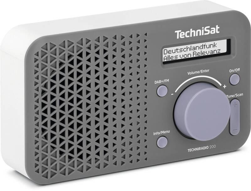 Radiopřijímač s DAB Technisat TechniRadio 200 šedý bílý