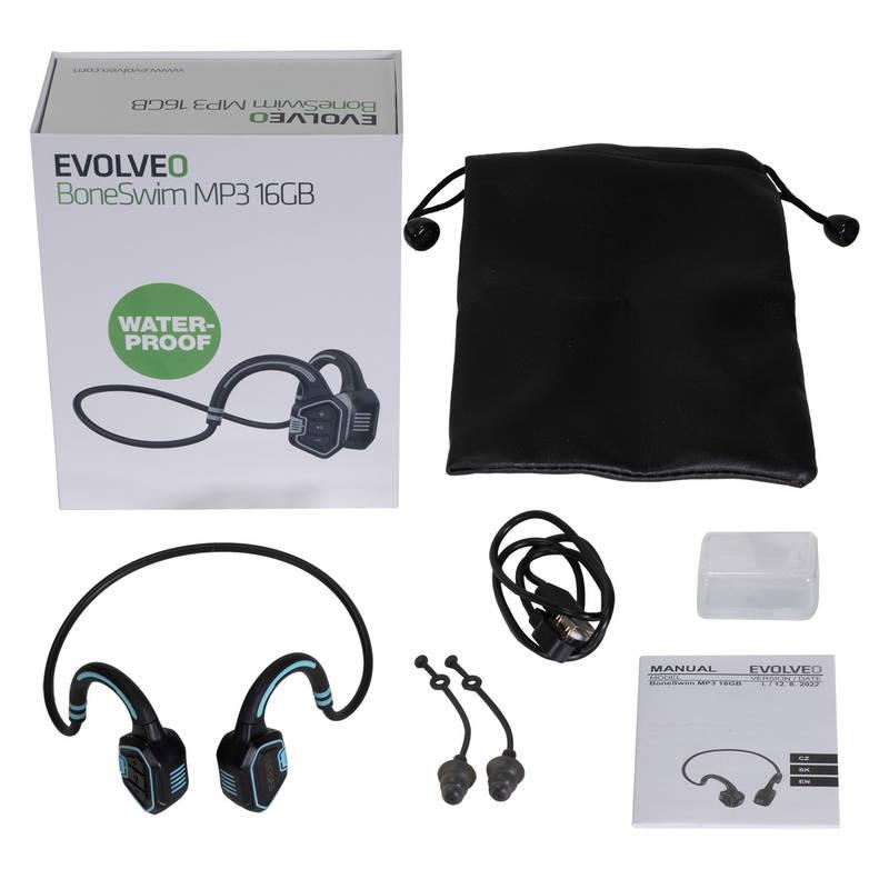 Sluchátka Evolveo BoneSwim MP3 16GB modrá