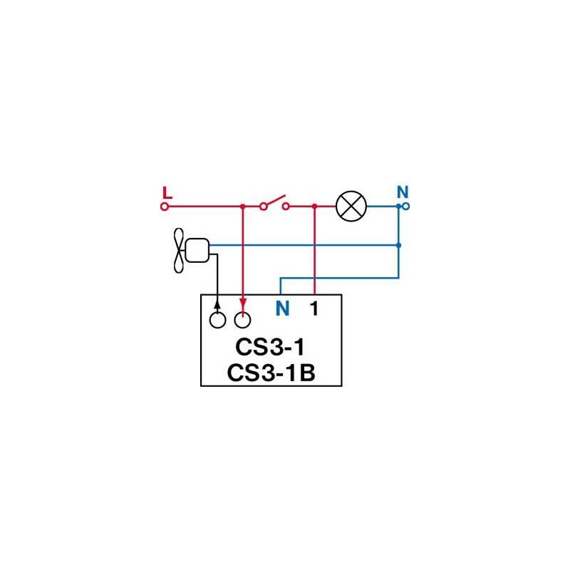Spínač časový Elektrobock CS3-1B pod vypínač