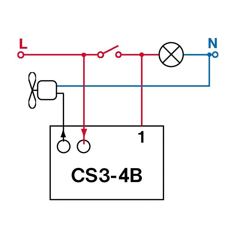 Spínač časový Elektrobock CS3-4B pod vypínač