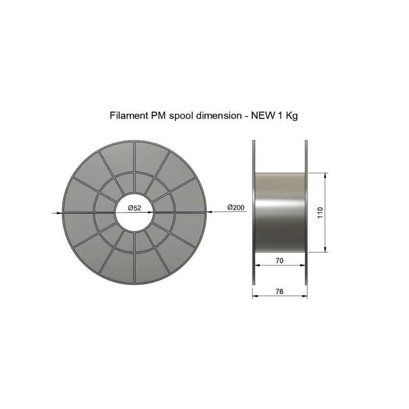 Tisková struna Filament PM PLA 1,75 mm, 1 kg černá