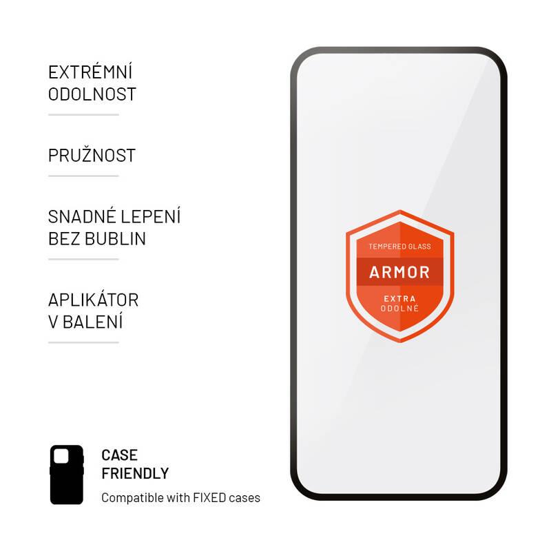 Tvrzené sklo FIXED Armor s aplikátorem na Apple iPhone 14 Pro Max černé