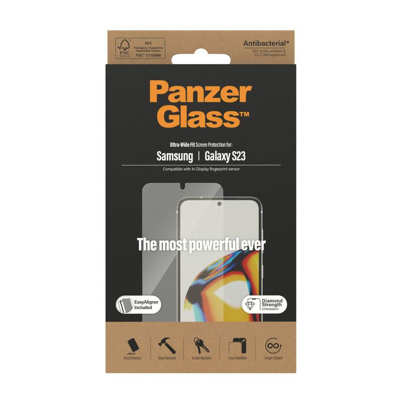 Tvrzené sklo PanzerGlass na Samsung Galaxy S23 s instalačním rámečkem