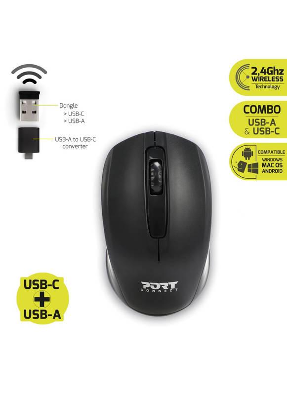 Batoh na notebook PORT DESIGNS Bundle Premium na 14 15.6" Wireless Mouse černý