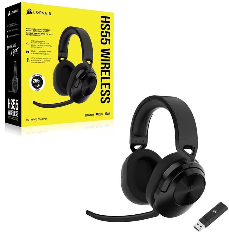 Headset Corsair HS55 Wireless černý