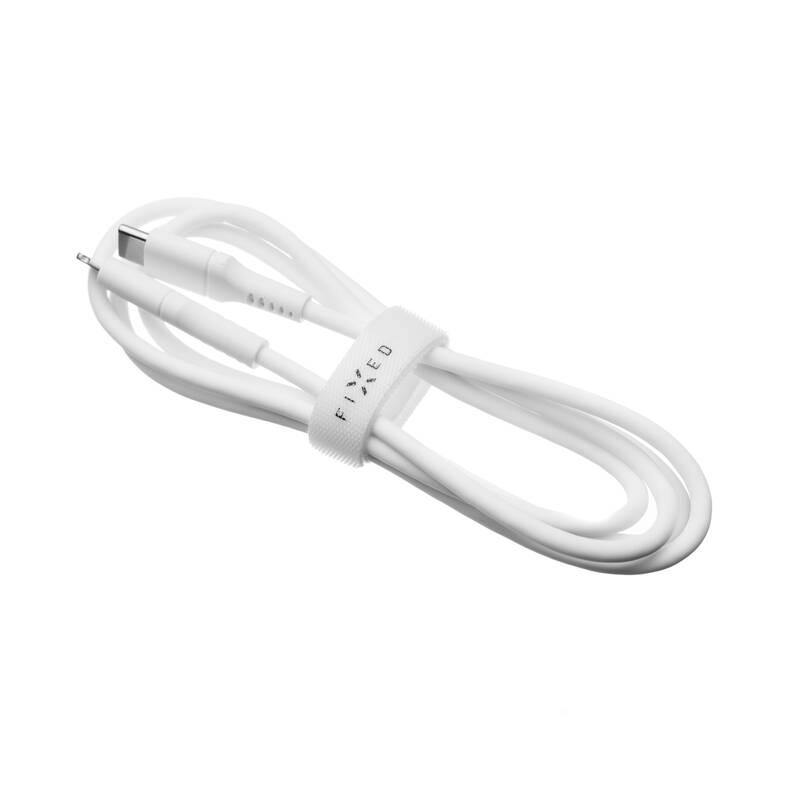 Kabel FIXED Liquid silicone USB-C Lightning s podporou PD, MFi, 0,5m bílý