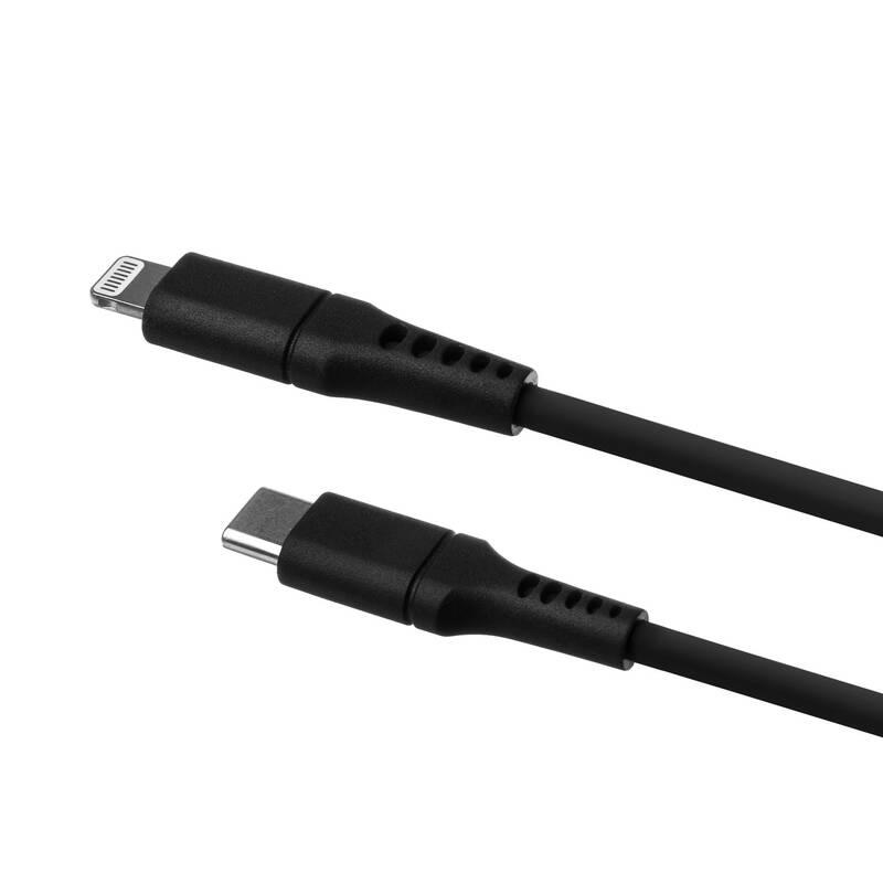 Kabel FIXED Liquid silicone USB-C Lightning s podporou PD, MFi, 0,5m černý