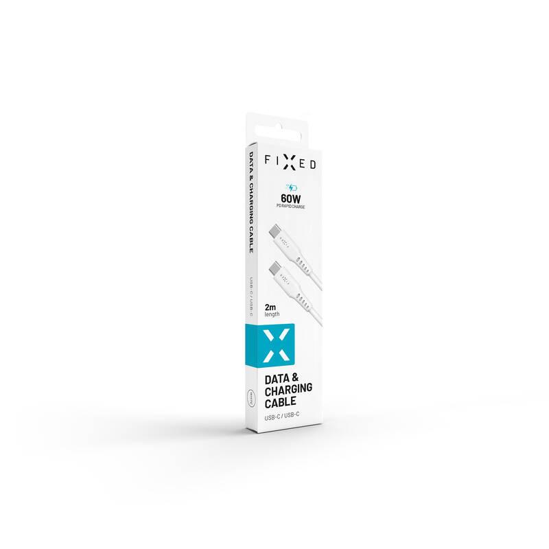 Kabel FIXED Liquid silicone USB-C Lightning s podporou PD, MFi, 2m bílý