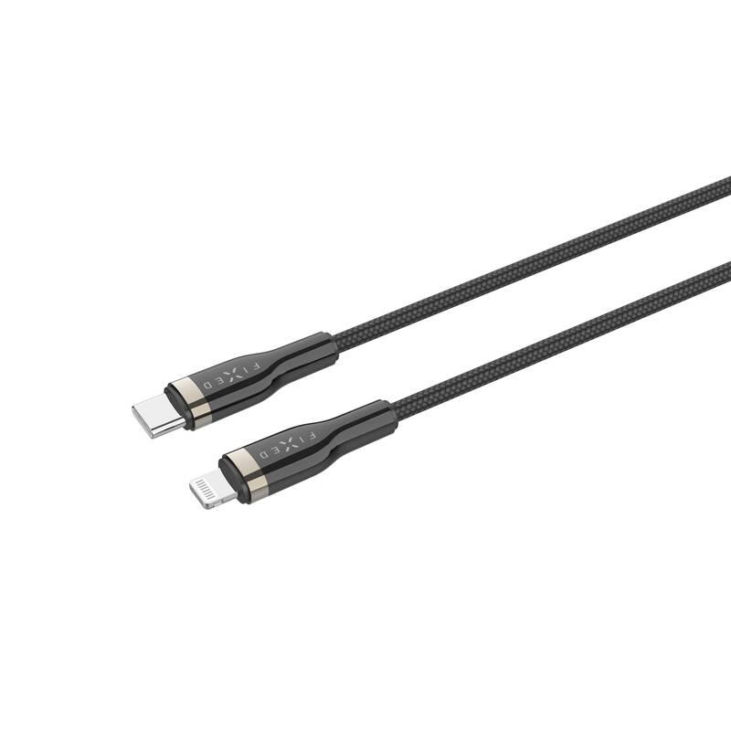 Kabel FIXED USB-C Lightning s podporou PD, MFI, 1,2m černý