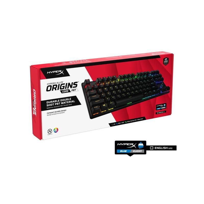 Klávesnice HyperX Alloy Origins Core PBT Blue - US černá