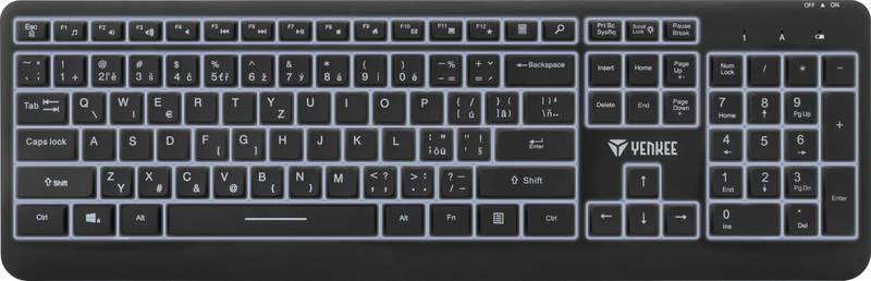 Klávesnice YENKEE YKB 2025CS WL SPLENDOR, CZ layout černá