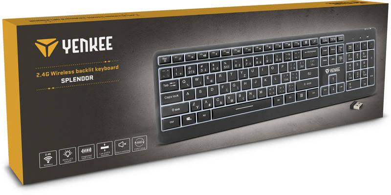 Klávesnice YENKEE YKB 2025CS WL SPLENDOR, CZ layout černá