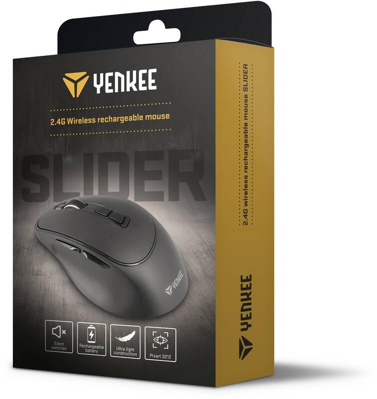 Myš YENKEE YMS 2080GY WL SLIDER černá