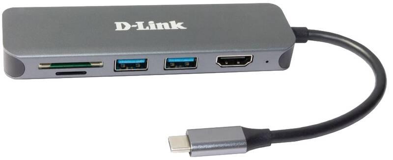 USB Hub D-Link 6v1 z USB-C na HDMI se čtečkou SD microSD karet a funkcí Power Delivery šedý, USB, Hub, D-Link, 6v1, z, USB-C, na, HDMI, se, čtečkou, SD, microSD, karet, a, funkcí, Power, Delivery, šedý