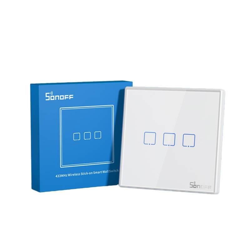 Vypínač Sonoff wireless 433MHz smart wall switch T2EU3C-RF