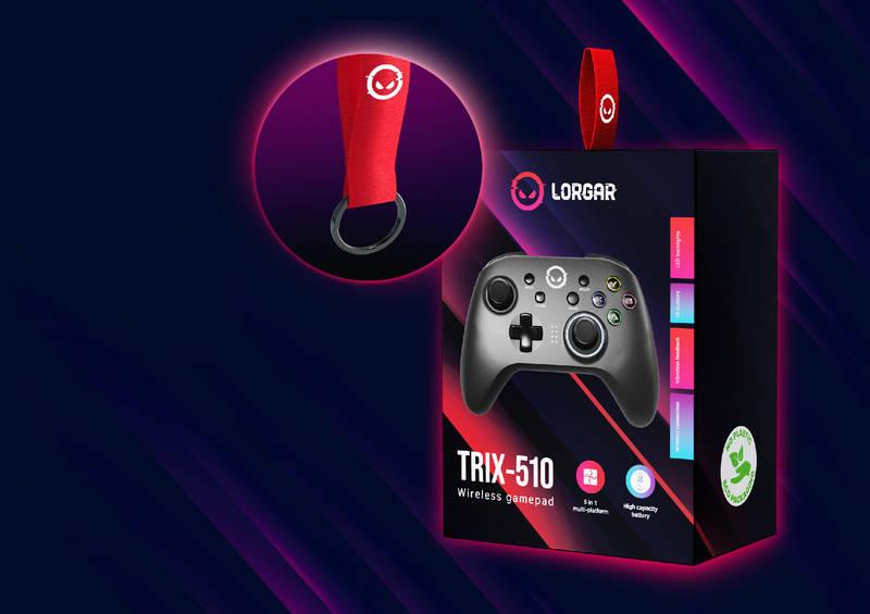 Gamepad Lorgar TRIX-510 pro Nintendo Switch, Android, PC, iOS 13, PS3 černý