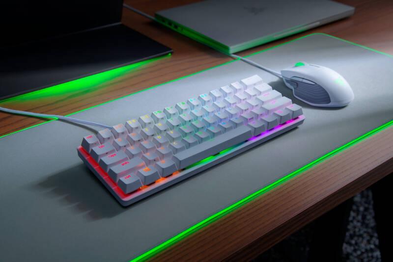 Klávesnice Razer Huntsman Mini - Mercury Ed. - US Layout bílá