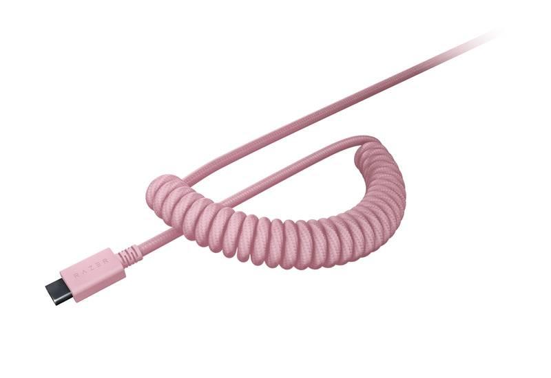 Klávesy Razer PBT Keycap Coiled Cable Upgrade Set - US UK růžové