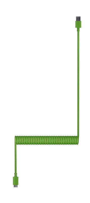 Klávesy Razer PBT Keycap Coiled Cable Upgrade Set - US UK zelené
