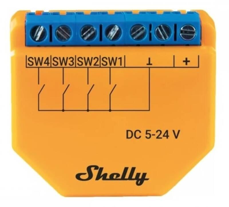 Modul Shelly i4 Plus DC, 4 vstupy, 5–24 VDC, Wi-Fi, BT