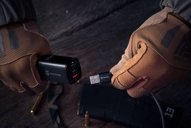 Nabíječka do sítě Tactical FlashBang, 2x USB-C, 1x USB, GaN, 65 W černá