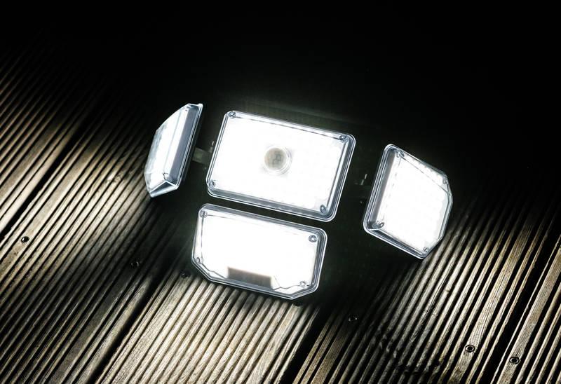 Nástěnné svítidlo IMMAX CLOVER, solární, s PIR čidlem, 5 W černé