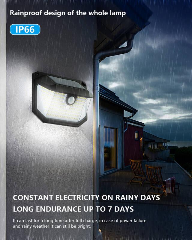 Nástěnné svítidlo IMMAX SIDE, solární, s PIR čidlem, 4 W černé