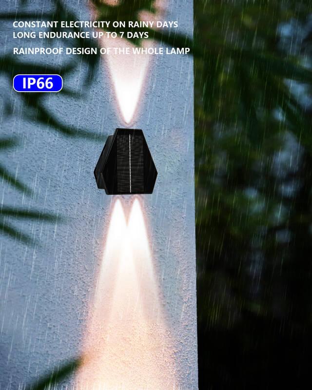 Nástěnné svítidlo IMMAX WALL-2, solární, se světelným čidlem, 2 W černé
