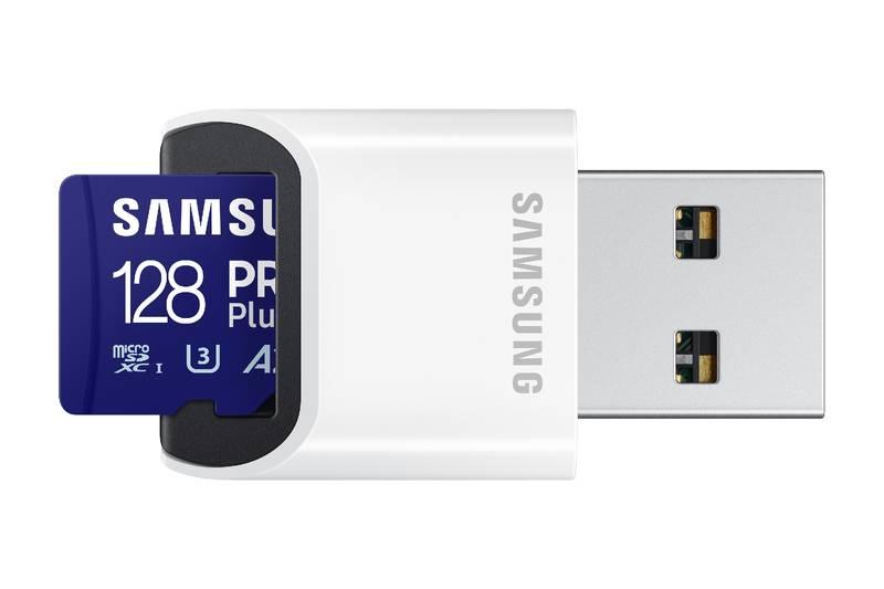 Paměťová karta Samsung PRO Plus MicroSDXC 128GB USB adaptér