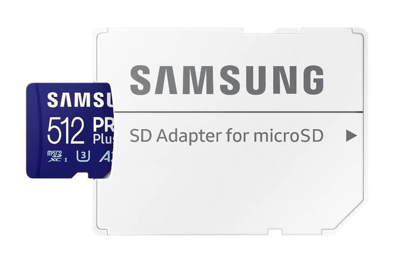 Paměťová karta Samsung PRO Plus MicroSDXC 512GB SD adapter, Paměťová, karta, Samsung, PRO, Plus, MicroSDXC, 512GB, SD, adapter